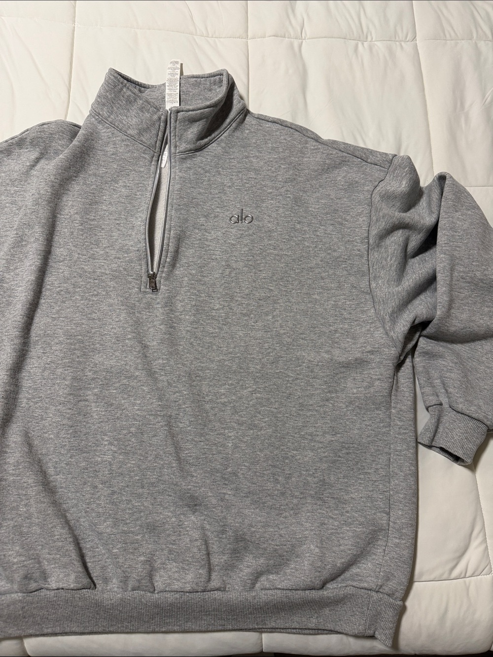 ALO Yoga Men's Half-Zip Pullover Sweater - Heather Gray